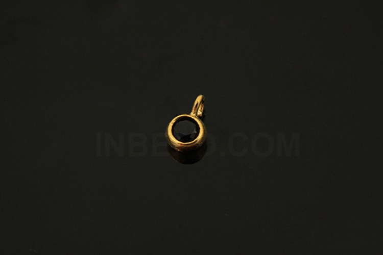 [W] V084-Gold Plated-(20pcs)-CZ Black Charms-Wholesale Silver Charms, [PRODUCT_SEARCH_KEYWORD], JEWELFINGER-INBEAD, [CURRENT_CATE_NAME]