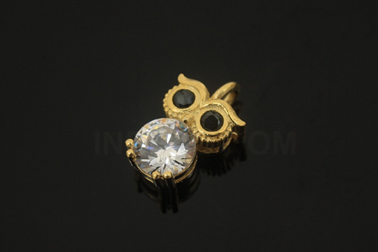 [W] V224-Gold Plated-(5pcs)-Owl Charms-Wholesale Silver Charms, [PRODUCT_SEARCH_KEYWORD], JEWELFINGER-INBEAD, [CURRENT_CATE_NAME]