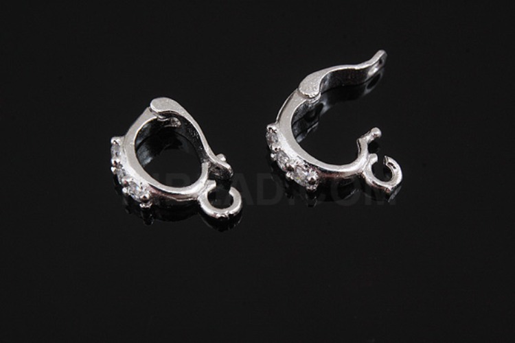 [W] K276-Rhodium Plated-(10pcs)-CZ Silver Pendant Bail-Pave Bail-Clasp Bail-Wholesale Silver Bails, [PRODUCT_SEARCH_KEYWORD], JEWELFINGER-INBEAD, [CURRENT_CATE_NAME]