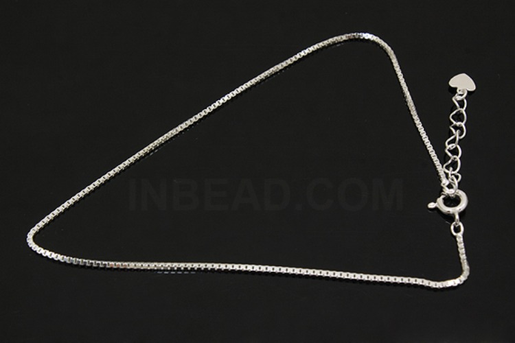 [W] A243-None Plated-(5pcs)-1mm BOX 25cm Ankle Bracelet-Wholesale Silver Ankle Bracelet, [PRODUCT_SEARCH_KEYWORD], JEWELFINGER-INBEAD, [CURRENT_CATE_NAME]