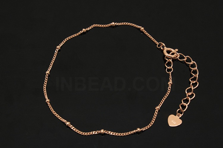 [W] A307-Pink Gold Plated-(5pcs)-130S DC Ring 1:1 20cm Bracelet-Wholesale Silver Bracelet, [PRODUCT_SEARCH_KEYWORD], JEWELFINGER-INBEAD, [CURRENT_CATE_NAME]
