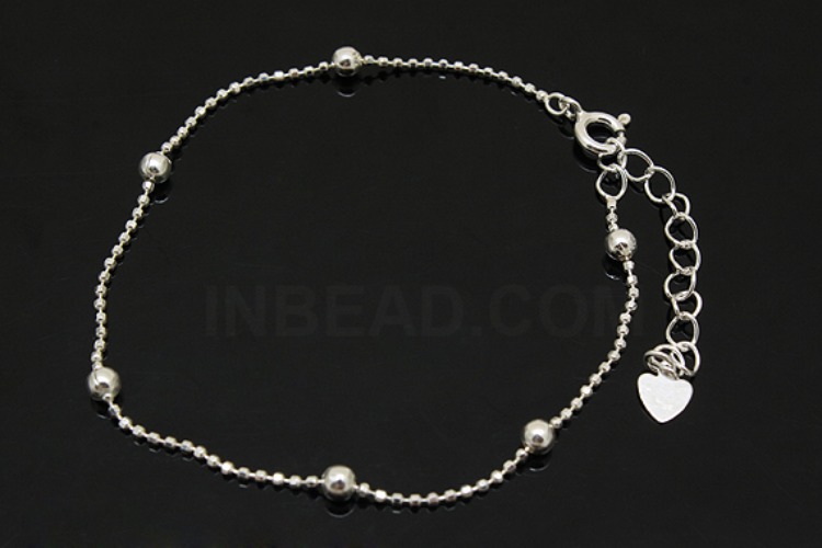 [W] A304-None Plated-(5pcs)-1.2mm Cutting Ball+Ball 20cm Bracelet-Wholesale Silver Bracelet, [PRODUCT_SEARCH_KEYWORD], JEWELFINGER-INBEAD, [CURRENT_CATE_NAME]