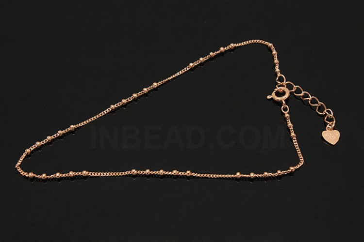 [W] A242-Pink Gold Plated-(5pcs)-130F 5:5 25cm Ankle Bracelet-Wholesale Silver Ankle Bracelet, [PRODUCT_SEARCH_KEYWORD], JEWELFINGER-INBEAD, [CURRENT_CATE_NAME]