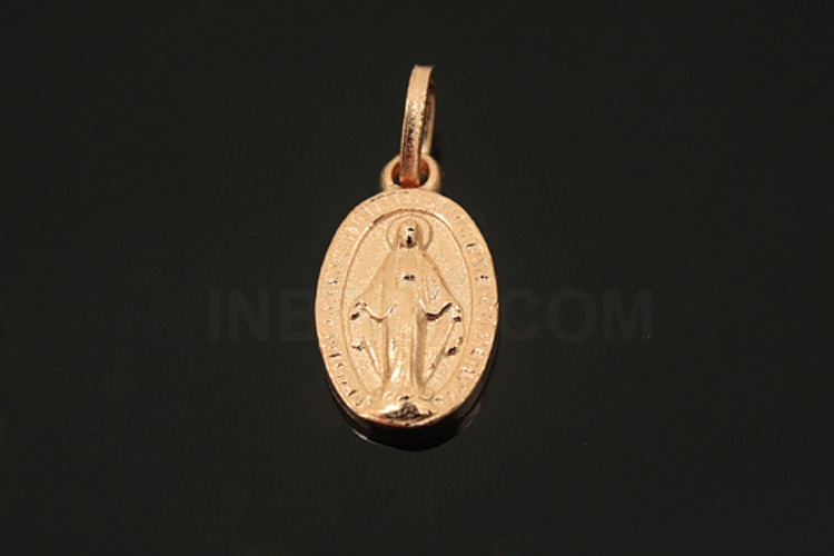 [W] V008-Pink Gold Plated-(5pcs)-8*14mm catholic Pendants-Wholesale Silver Pendants, [PRODUCT_SEARCH_KEYWORD], JEWELFINGER-INBEAD, [CURRENT_CATE_NAME]