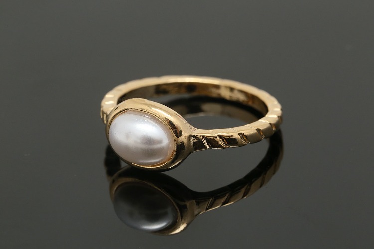 K125-Gold Plated-(1piece)-Pearl Ring-US Size 6-Everyday Ring-Wholesale Ring, [PRODUCT_SEARCH_KEYWORD], JEWELFINGER-INBEAD, [CURRENT_CATE_NAME]