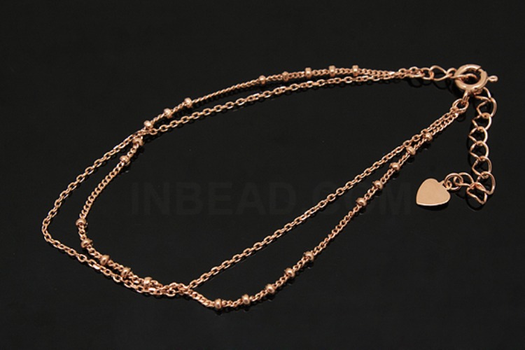 [W] A318-Pink Gold Plated-(3pcs)-130F 5:5+230 4DC 20cm Bracelet-Wholesale Silver Bracelet, [PRODUCT_SEARCH_KEYWORD], JEWELFINGER-INBEAD, [CURRENT_CATE_NAME]