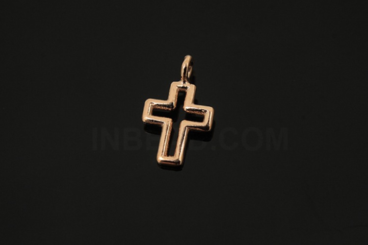 [W] V230-Pink Gold Plated-(10pcs)-Cross Charms-Wholesale Silver Charms, [PRODUCT_SEARCH_KEYWORD], JEWELFINGER-INBEAD, [CURRENT_CATE_NAME]