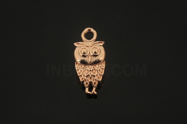 [W] V214-Pink Gold Plated-(10pcs)-Owl Charms-Wholesale Silver Charms, [PRODUCT_SEARCH_KEYWORD], JEWELFINGER-INBEAD, [CURRENT_CATE_NAME]