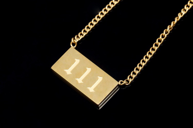 [W] ST005-PVD Gold Plated-(5pcs)-111-Stainless Steel Angel Number Necklace,Lucky Number Necklace,Waterproof-Wholesale Number, [PRODUCT_SEARCH_KEYWORD], JEWELFINGER-INBEAD, [CURRENT_CATE_NAME]