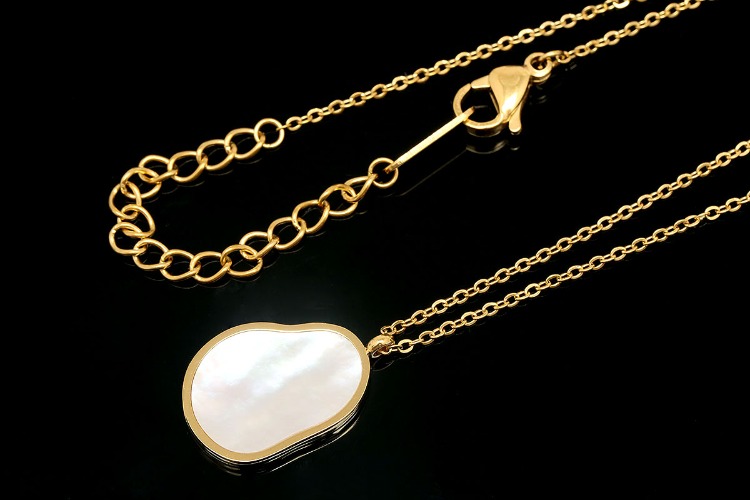 [W] ST013-PVD Gold Plated-(5pcs)-Stainless Steel Shell Pendant Necklace,Tarnish Free Gold Necklaces for Women,Mother Of Pearl Necklace-Wholesale Chain, [PRODUCT_SEARCH_KEYWORD], JEWELFINGER-INBEAD, [CURRENT_CATE_NAME]