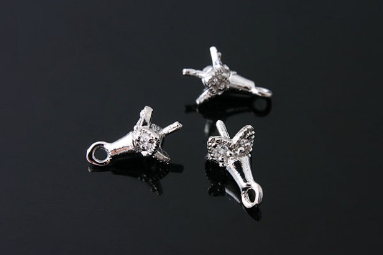 K280-Rhodium Plated-(1piece)-CZ Silver Beads Cap-Wholesale Silver Beads Caps, [PRODUCT_SEARCH_KEYWORD], JEWELFINGER-INBEAD, [CURRENT_CATE_NAME]