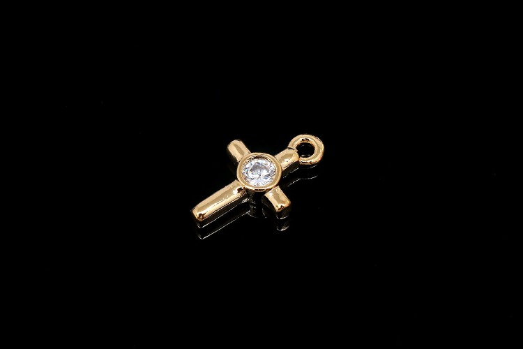 [W] E602-Gold Plated-(10pcs)-CZ Christian Cross Charms-Cubic Cross Charms-Wholesale Charm, [PRODUCT_SEARCH_KEYWORD], JEWELFINGER-INBEAD, [CURRENT_CATE_NAME]