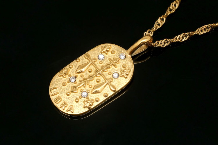 [W] ST004-PVD Gold Plated-(5pcs)-Libra-Stainless Steel Zodiac Necklace, Personalised Necklace,Horoscope Sign Necklace,Waterproof-Wholesale Zodiac, [PRODUCT_SEARCH_KEYWORD], JEWELFINGER-INBEAD, [CURRENT_CATE_NAME]