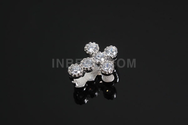 K1075-Rhodium Plated-(1piece)-CZ Cross Silver Bail-Wholesale Silver Bails, [PRODUCT_SEARCH_KEYWORD], JEWELFINGER-INBEAD, [CURRENT_CATE_NAME]