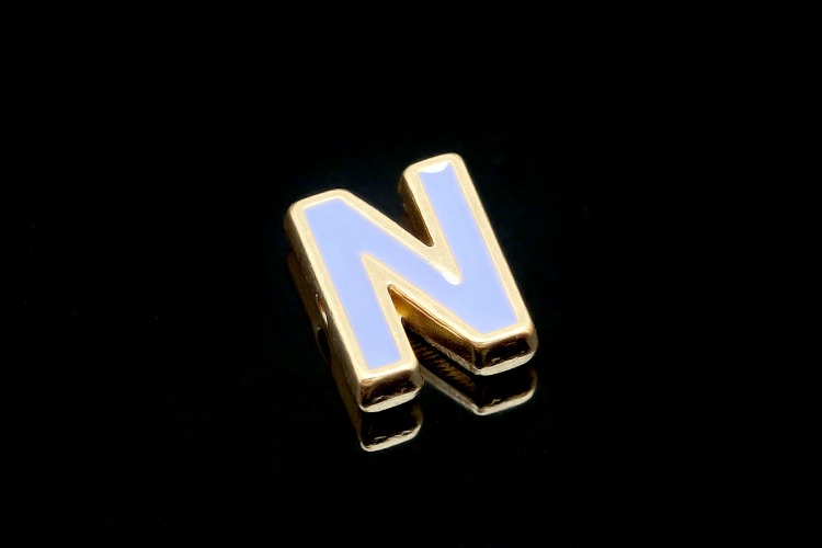 [W] EM001-Gold Plated Enamel Initial N-(10pcs)-Enamel Initial Beads,Colorful Alphabet Beads,Multicolor Gold Plated Symbol Beads for Stretch Bracelets-Wholesale Initials, [PRODUCT_SEARCH_KEYWORD], JEWELFINGER-INBEAD, [CURRENT_CATE_NAME]
