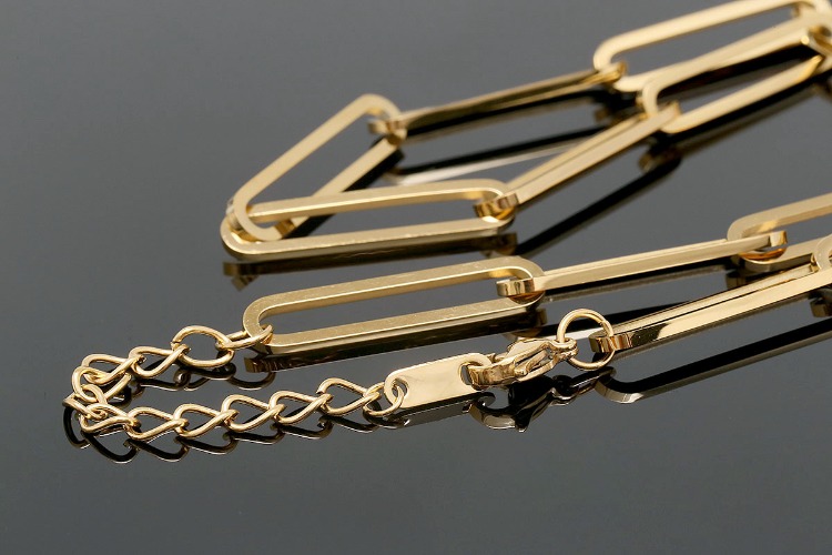 [W] ST009-PVD Gold Plated-(5pcs)-Stainless Steel Paper Clip Chain Necklace, Oval Link Chain Necklace,Long Cable Link Chain Necklace ,Waterproof-Wholesale Chain, [PRODUCT_SEARCH_KEYWORD], JEWELFINGER-INBEAD, [CURRENT_CATE_NAME]
