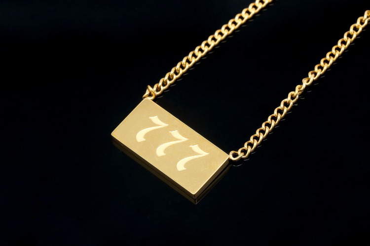 [W] ST005-PVD Gold Plated-(5pcs)-777-Stainless Steel Angel Number Necklace,Lucky Number Necklace,Waterproof-Wholesale Number, [PRODUCT_SEARCH_KEYWORD], JEWELFINGER-INBEAD, [CURRENT_CATE_NAME]