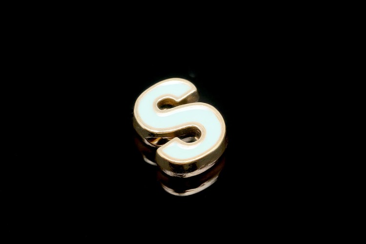 [W] EM001-Gold Plated Enamel Initial S-(10pcs)-Enamel Initial Beads,Colorful Alphabet Beads,Multicolor Gold Plated Symbol Beads for Stretch Bracelets-Wholesale Initials, [PRODUCT_SEARCH_KEYWORD], JEWELFINGER-INBEAD, [CURRENT_CATE_NAME]