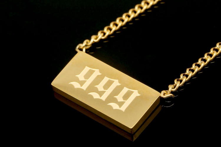 [W] ST005-PVD Gold Plated-(5pcs)-999-Stainless Steel Angel Number Necklace,Lucky Number Necklace,Waterproof-Wholesale Number, [PRODUCT_SEARCH_KEYWORD], JEWELFINGER-INBEAD, [CURRENT_CATE_NAME]