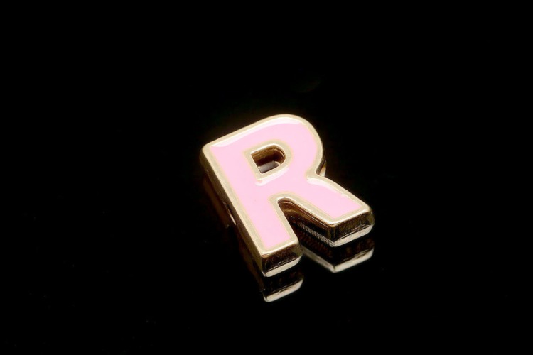 [W] EM001-Gold Plated Enamel Initial R-(10pcs)-Enamel Initial Beads,Colorful Alphabet Beads,Multicolor Gold Plated Symbol Beads for Stretch Bracelets-Wholesale Initials, [PRODUCT_SEARCH_KEYWORD], JEWELFINGER-INBEAD, [CURRENT_CATE_NAME]