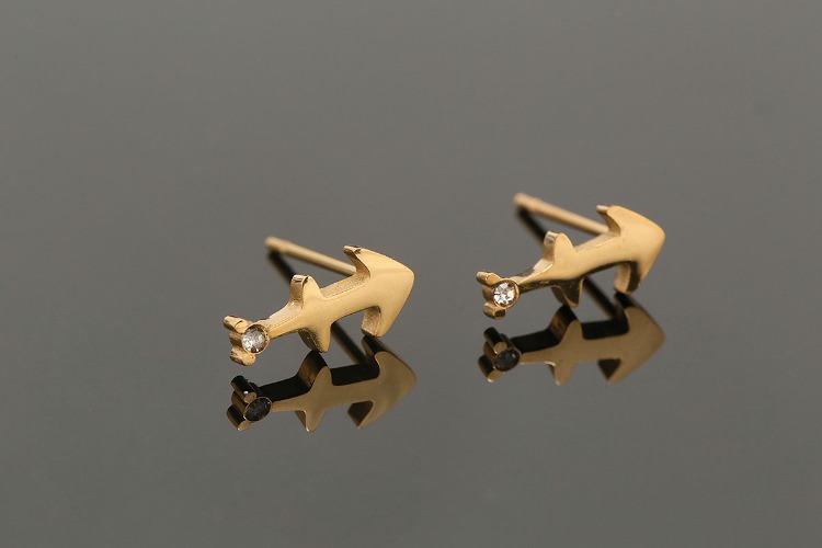 ST001-PVD Gold Plated-(1pairs)-5*10mm Sagittarius-CZ Stainless Steel Zodiac Horoscope Stud Earrings,Constellation Jewelry Birth Signs,Waterproof, Anti-allergic, Anti-tanish-Wholesale Zodiac, [PRODUCT_SEARCH_KEYWORD], JEWELFINGER-INBEAD, [CURRENT_CATE_NAME]