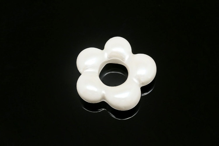 B593-White Pearl Epoxy-(2pcs)-17mm Epoxy Flower Charms,High Quality Resin Flower Pendant,DIY Jewelry Craft Supplies, [PRODUCT_SEARCH_KEYWORD], JEWELFINGER-INBEAD, [CURRENT_CATE_NAME]