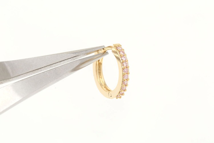 [W] M373-Gold Plated (10pairs)-13mm Cubic Lever Back Earrings,Black CZ Earrings,Pink CZ Earrings,Brown CZ Earrings-Nickel Free, [PRODUCT_SEARCH_KEYWORD], JEWELFINGER-INBEAD, [CURRENT_CATE_NAME]