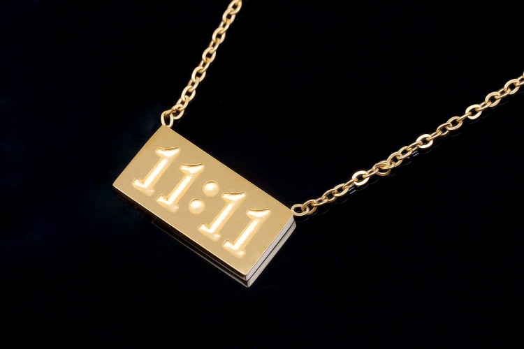 [W] ST026-PVD Gold Plated-(5pcs)-Stainless Steel 11:11 Angel Number Necklace,Waterproof Necklaces,Lucky Number Necklace,Minimalist Necklace-Wholesale Chain, [PRODUCT_SEARCH_KEYWORD], JEWELFINGER-INBEAD, [CURRENT_CATE_NAME]