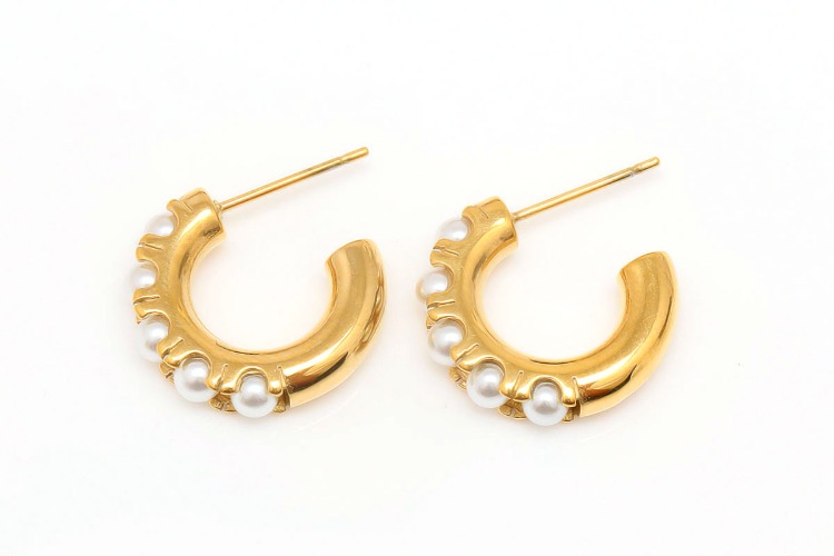 [W] ST031-PVD Gold Plated-(5pairs)-Stainless Steel Stud Earrings,Pearl Round Earrings,Minimalist Earrings,Anti-allergic, Anti-tanish, [PRODUCT_SEARCH_KEYWORD], JEWELFINGER-INBEAD, [CURRENT_CATE_NAME]