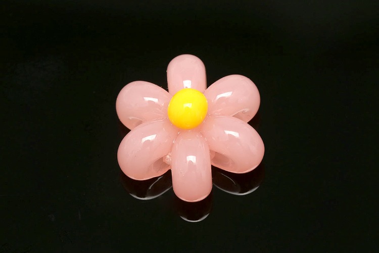 M945-Pink Epoxy-(2pcs)-20mm Epoxy Flower Charms,High Quality Resin Flower Pendant,DIY Jewelry Craft Supplies,No Holes, [PRODUCT_SEARCH_KEYWORD], JEWELFINGER-INBEAD, [CURRENT_CATE_NAME]