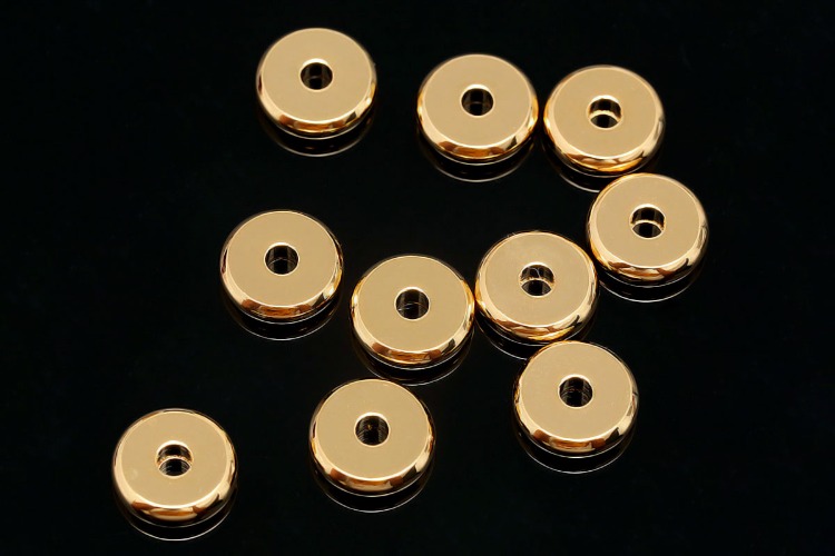 [W] CH6134-Gold Plated-(100pcs)-8mm Metal Rondelle Beads-Brass Heishi Spacers,Disc Beads,Flat Rondelle, [PRODUCT_SEARCH_KEYWORD], JEWELFINGER-INBEAD, [CURRENT_CATE_NAME]