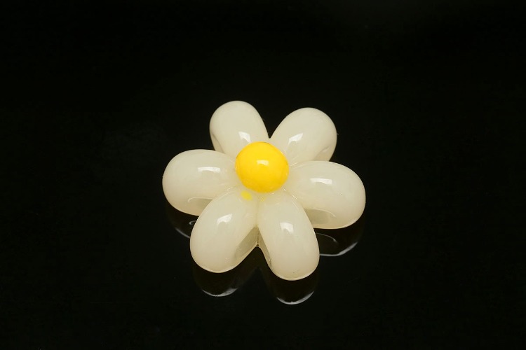 M945-White Epoxy-(2pcs)-20mm Epoxy Flower Charms,High Quality Resin Flower Pendant,DIY Jewelry Craft Supplies,No Holes, [PRODUCT_SEARCH_KEYWORD], JEWELFINGER-INBEAD, [CURRENT_CATE_NAME]