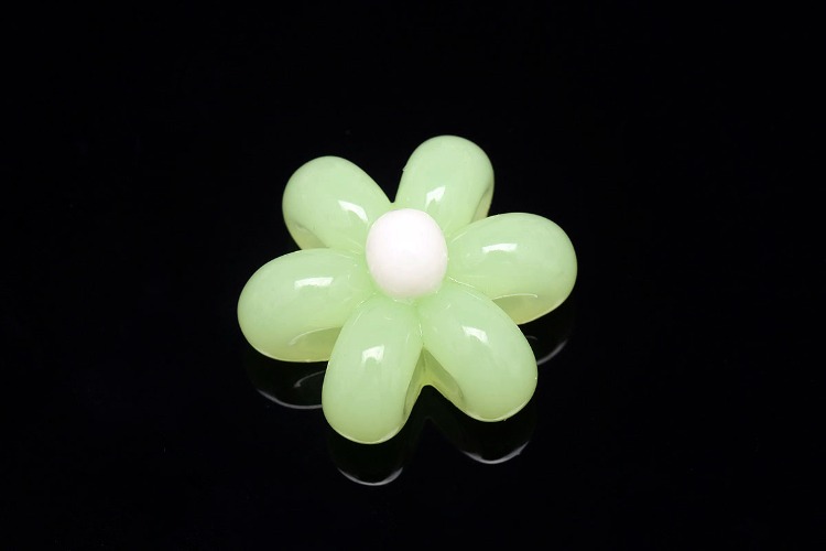 M945-Light Green Epoxy-(2pcs)-20mm Epoxy Flower Charms,High Quality Resin Flower Pendant,DIY Jewelry Craft Supplies,No Holes, [PRODUCT_SEARCH_KEYWORD], JEWELFINGER-INBEAD, [CURRENT_CATE_NAME]