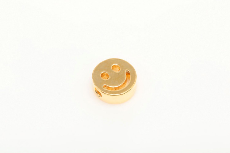 [W] K414-Gold Plated-(20pcs)-7mm Smile Beads,Tiny Smile Face Metal Charms,Gold Smile Pendant,Bracelet Beads, [PRODUCT_SEARCH_KEYWORD], JEWELFINGER-INBEAD, [CURRENT_CATE_NAME]