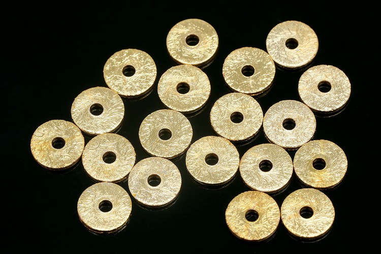 ID007-Gold Plated-(20pcs)-6mm Brushed Flat Disc Beads,Heishi Rondelle Beads,Gold Spacer Beads,Heishi Disc Beads,Bracelet Beads, [PRODUCT_SEARCH_KEYWORD], JEWELFINGER-INBEAD, [CURRENT_CATE_NAME]