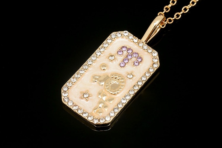 [W] ST019-Gold Plated E-Coat Anti Tarnish-(5pcs)-Aries-E-coat Enamel Tarot Zodiac Necklace, CZ Personalized Necklace,Horoscope Necklace,Birthday Gift for Her,Waterproof-Wholesale Zodiac, [PRODUCT_SEARCH_KEYWORD], JEWELFINGER-INBEAD, [CURRENT_CATE_NAME]