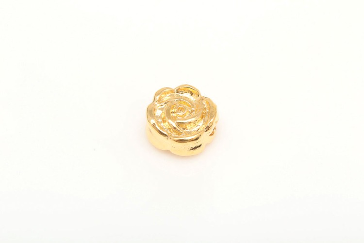 M037-Gold Plated-(2pcs)-7mm Double Sided Rose Beads,Tiny Flower Beads,Rose Charms,Bracelet Beads, [PRODUCT_SEARCH_KEYWORD], JEWELFINGER-INBEAD, [CURRENT_CATE_NAME]