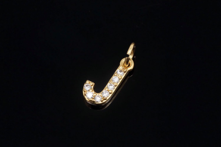 EM007-Gold Plated Initial J-(1piece)-Cubic Alphabet Letter Charm,Nickel Free,Micro Pave Initial Letter Alphabet Pendant Charms for Jewelry Making-Wholesale Initials, [PRODUCT_SEARCH_KEYWORD], JEWELFINGER-INBEAD, [CURRENT_CATE_NAME]