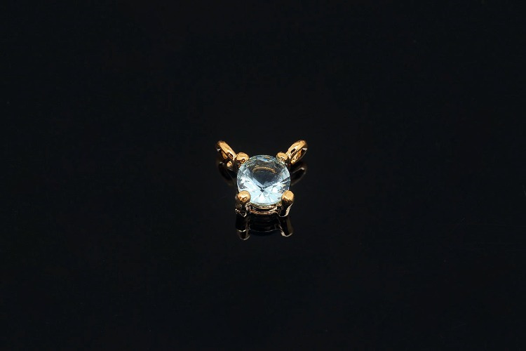 H023-Gold Plated-(1piece)-March Aquamarine-3.5mm CZ Birthstone Pendant,Birthstone 3.5mm Cubic Zirconia Charms,Gold Plated Birthstone Jewelry-Wholesale Charm, [PRODUCT_SEARCH_KEYWORD], JEWELFINGER-INBEAD, [CURRENT_CATE_NAME]