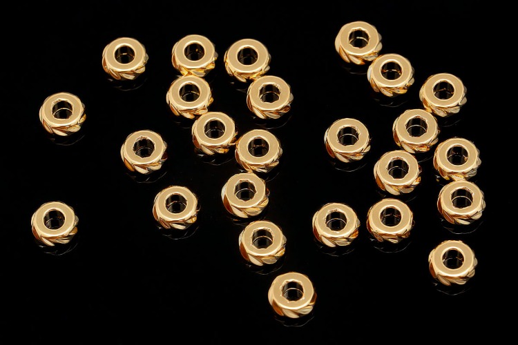 CH6133-Gold Plated-(10pcs)-4.8mm Metal Rondelle Beads-Brass Heishi Spacers,Disc Beads,Flat Rondelle, [PRODUCT_SEARCH_KEYWORD], JEWELFINGER-INBEAD, [CURRENT_CATE_NAME]