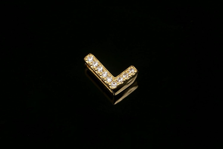 EM006-Gold Plated Initial L-(1piece)-Cubic Alphabet Letter Charm,CZ Initial Pendant,Nickel Free,Cubic Zirconia Letter,CZ On Brass Alphabet Letter-Wholesale Initials, [PRODUCT_SEARCH_KEYWORD], JEWELFINGER-INBEAD, [CURRENT_CATE_NAME]
