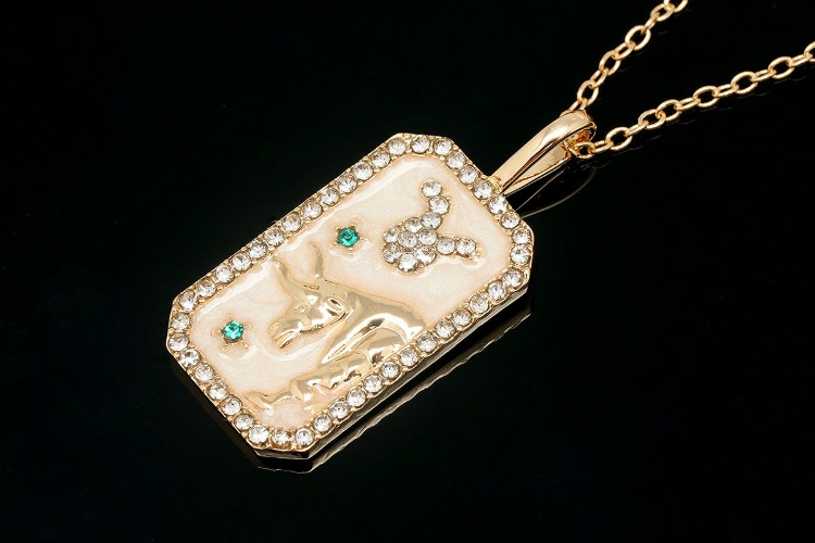 [W] ST019-Gold Plated E-Coat Anti Tarnish-(5pcs)-Taurus-E-coat Enamel Tarot Zodiac Necklace, CZ Personalized Necklace,Horoscope Necklace,Birthday Gift for Her,Waterproof-Wholesale Zodiac, [PRODUCT_SEARCH_KEYWORD], JEWELFINGER-INBEAD, [CURRENT_CATE_NAME]