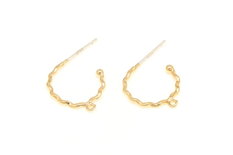 [W] K229-Gold Plated-(10pairs)-13mm Round Stud Earrings -1.2mm Thickness Simple Earrings-Jewelry Findings-Silver Post, [PRODUCT_SEARCH_KEYWORD], JEWELFINGER-INBEAD, [CURRENT_CATE_NAME]