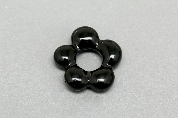 B593-Black Epoxy-(2pcs)-17mm Epoxy Flower Charms,High Quality Resin Flower Pendant,DIY Jewelry Craft Supplies, [PRODUCT_SEARCH_KEYWORD], JEWELFINGER-INBEAD, [CURRENT_CATE_NAME]