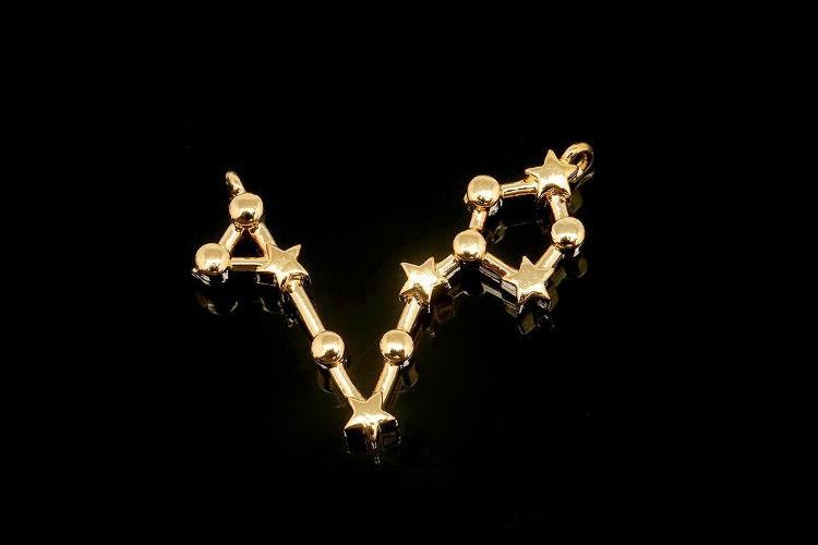 [W] B015-Gold Plated-(10pcs)-Pisces-Zodiac Charms,Horoscope Sign Necklace Charms,Constellation Necklace Pendant,DIY Jewelry Making Accessories-Wholesale Zodiac, [PRODUCT_SEARCH_KEYWORD], JEWELFINGER-INBEAD, [CURRENT_CATE_NAME]