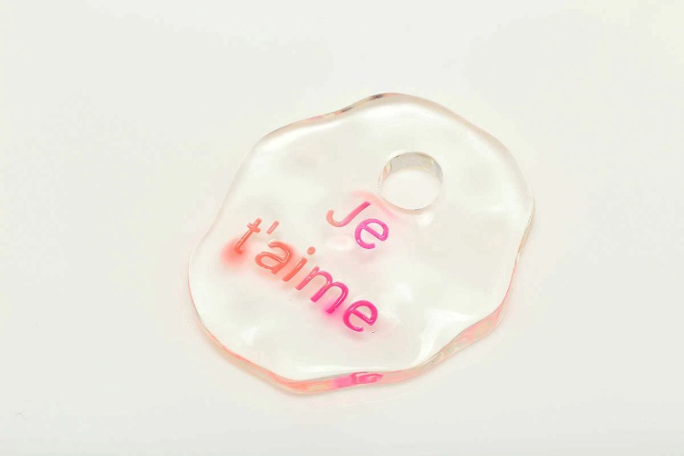 [W] K1003-Transparent Epoxy-(20pcs)-Pink Letter-40*36mm Epoxy Round Pendant,High Quality Resin  Pendant,DIY Jewelry Craft Supplies, [PRODUCT_SEARCH_KEYWORD], JEWELFINGER-INBEAD, [CURRENT_CATE_NAME]