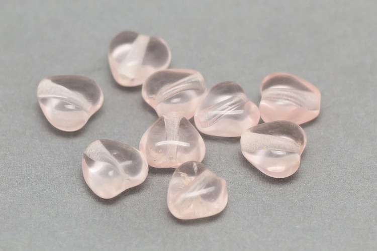 C559-Czech Glass-(20pcs)-6mm Czech Glass Heart Beads,Light Pink Heart Czech Beads,Jewelry Making Beads, [PRODUCT_SEARCH_KEYWORD], JEWELFINGER-INBEAD, [CURRENT_CATE_NAME]