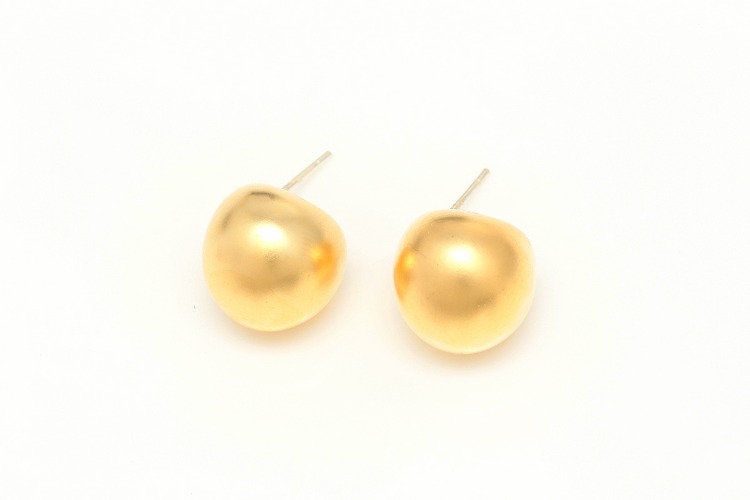 K366-Matt Gold Plated-(1pairs)-12mm Bold Round Earrings, Minimalist Stud Earrings,Everyday Fine Jewelry Gifts,Silver Post, [PRODUCT_SEARCH_KEYWORD], JEWELFINGER-INBEAD, [CURRENT_CATE_NAME]