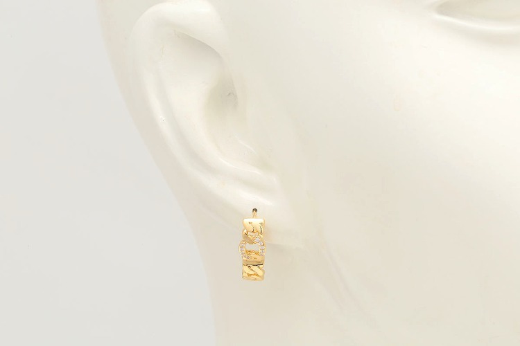 K713-Gold Plated (1pairs)-13mm Cubic Round Lever Back Earrings,Unique Round Hoop Earrings,Minimalist Earring-Nickel Free, [PRODUCT_SEARCH_KEYWORD], JEWELFINGER-INBEAD, [CURRENT_CATE_NAME]