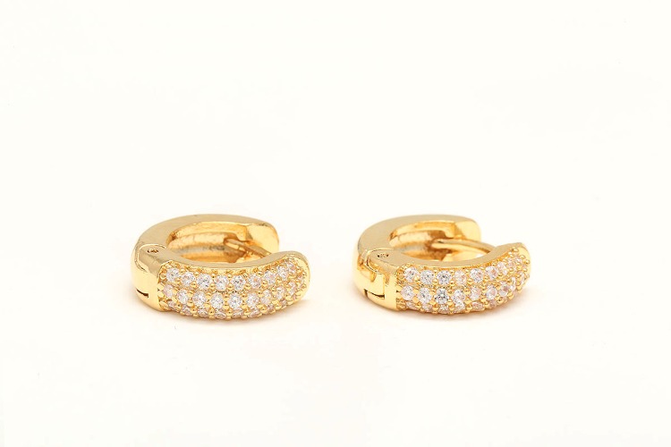 K1030-Gold Plated (1pairs)-12mm Cubic Round Lever Back Earrings,CZ Unique Round Hoop Earrings,Minimalist Earring-Nickel Free, [PRODUCT_SEARCH_KEYWORD], JEWELFINGER-INBEAD, [CURRENT_CATE_NAME]